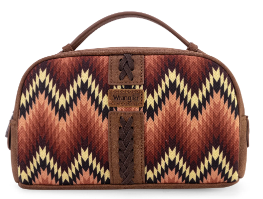 Wrangler Southwestern Pattern Print Multi Purpose/Travel Pouch - Brown - WG2211 -190