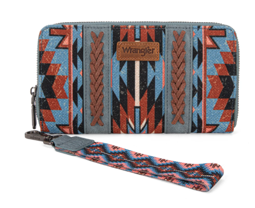 Wrangler Southwestern Art Print Wallet - Navy - WG2213-W006