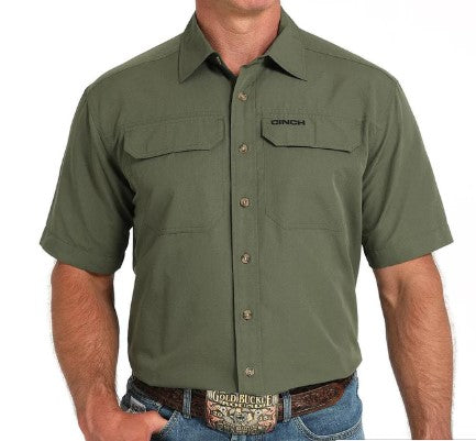 Cinch Men's ArenaFlex Short Sleeve Shirt - Olive - MTW1723003