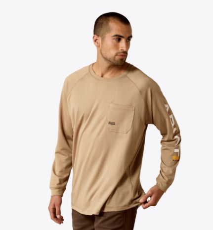 Ariat Mens Khaki Rebar Heat Fighter TShirt-10031030