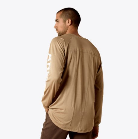 Ariat Mens Khaki Rebar Heat Fighter TShirt-10031030