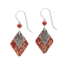 Silver Forest Silver/Rust Double Diamonds & Bead Earrings - NE-0896E