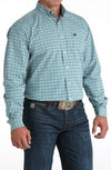Cinch Mens Blue Diamond Button Down Shirt-MTW1105955