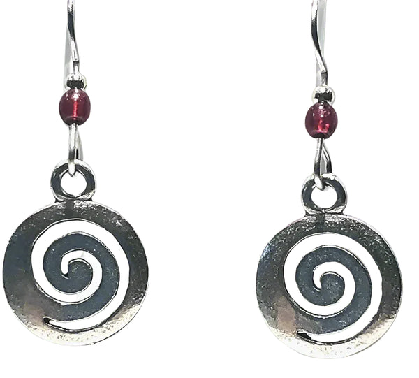 Silver Forest Modern Spiral Drop Earrings - NE-2299