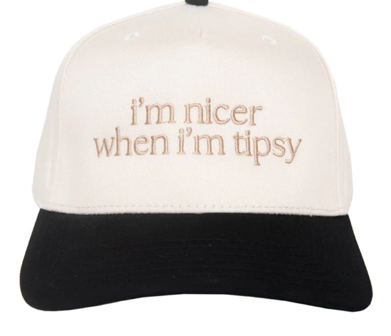 Katydid I'm Nicer When I'm Tipsy Black Vintage Trucker Hat