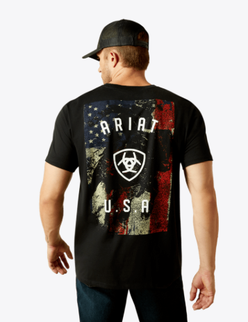 Ariat Mens Black Faded Bull TShirt-10062429