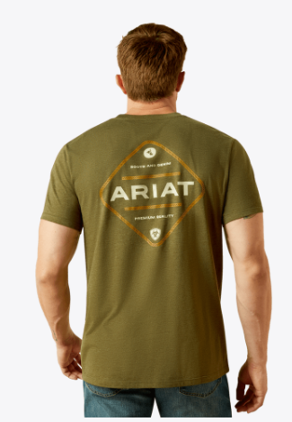 Ariat Mens Military Heather Roped Diamond TShirt-10062414