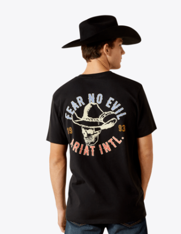 Ariat Mens Black Stitched Skull TShirt-10062423