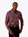 Ariat Mens Dark Red Tyrone Fitted Shirt-10062181