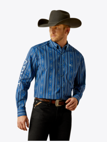 Ariat Mens Blue Team Pace Classic Fit Shirt-10062252