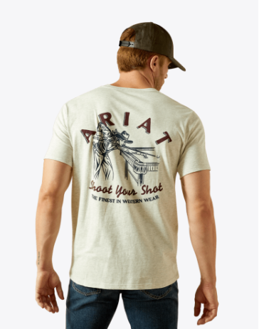 Ariat Mens Oatmeal Heather Straight Shooter TShirt-10062412