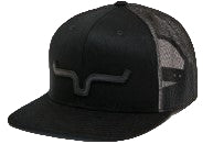 Kimes Ranch ATG Trucker Flat Bill Hat - Black/Black