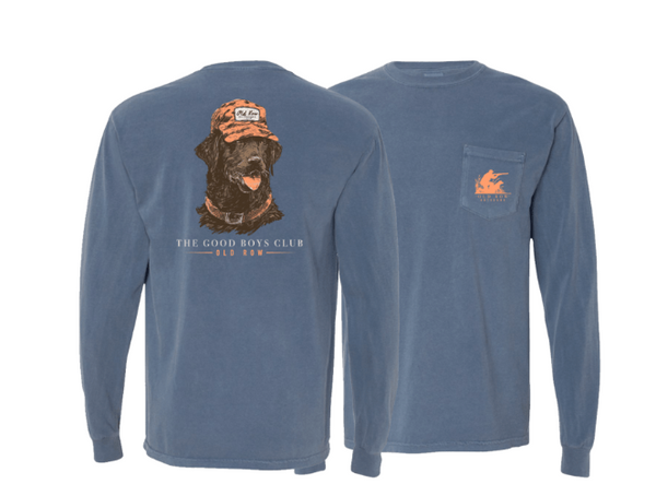 Old Row Outdoors Duck Dog Long Sleeve Pocket Tee - Blue Jean - WROW-3773