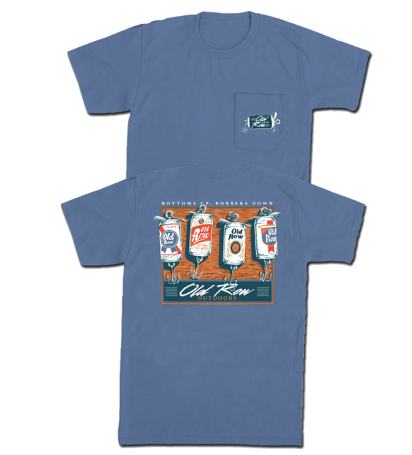 Old Row Bottoms Up Bobbers Down Pocket Tee - Blue Jean - WROW-3453