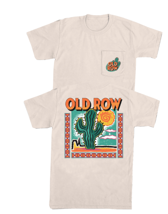Old Row The Western Cactus Pocket Tee - Ivory - WROW-3274