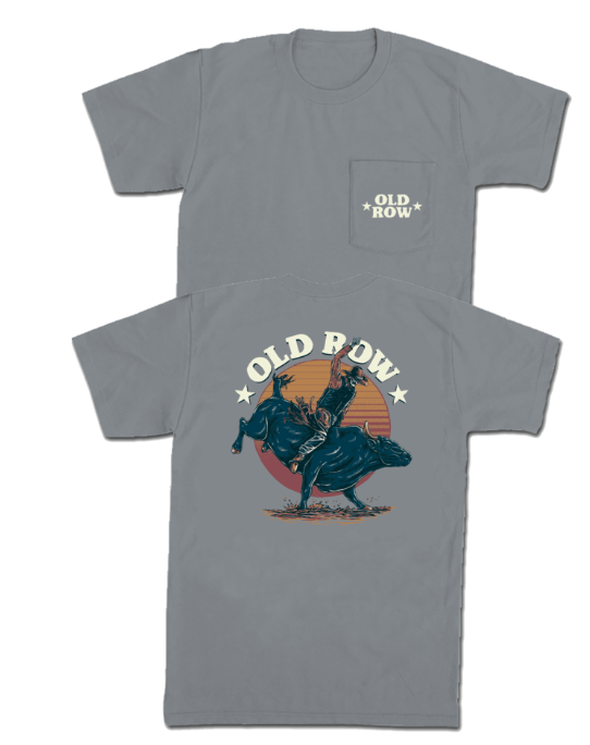 Old Row The Bucking Bull Pocket Tee - Granite - WROW-3713