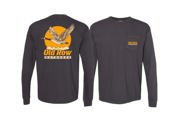 Old Row Outdoors Goose LS Pocket Tee - Graphite - WROW3720