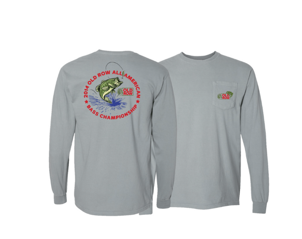 Old Row All American Bass Championship LS Pocket Tee - Granite - WROW3771