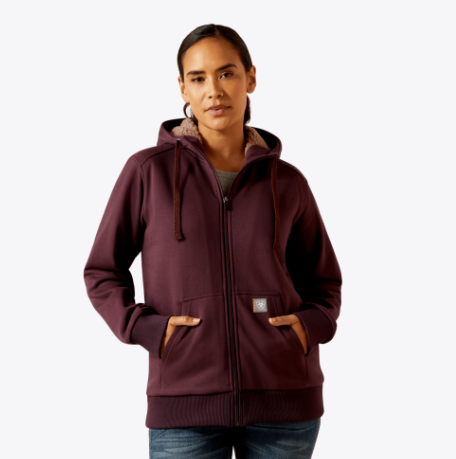 Ariat Ladies Rebar All Weather Sherpa Full Zip Hoodie-10062329