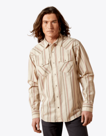 Ariat Mens Off White Hines Retro Fit Shirt-10065757