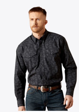 Ariat Mens Black Finnigan Classic Fit Shirt-10065962