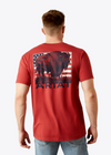 Ariat Mens Brick Red Buffalo Flag TShirt-10065897