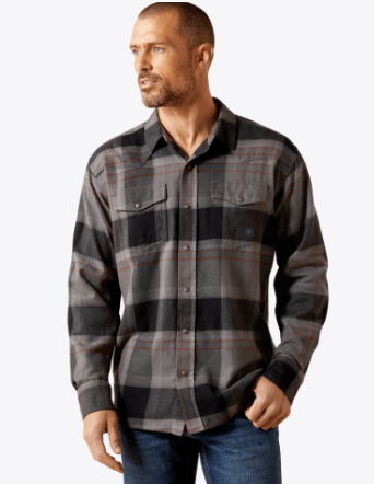 Ariat Mens Dark Grey Hernandez Retro Fit Shirt-10065762