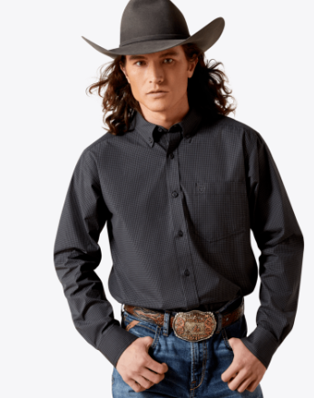 Ariat Mens Black Pro Series Thorin Fitted Shirt-10065849