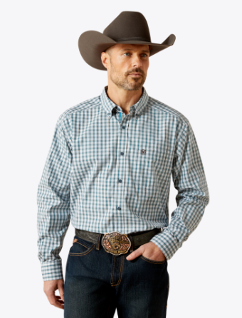 Ariat Mens Dark Teal Pro Series Townes Classic Fit Shirt-10065772