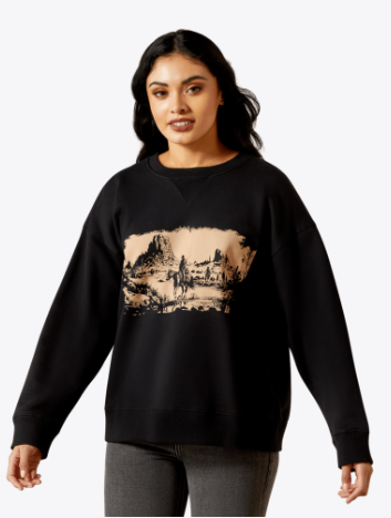 Ariat Ladies Black Outlaw Oversized Sweatshirt-10065871