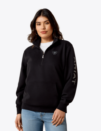 Ariat Ladies Black Logo 1/2 Zip Sweatshirt-10063144