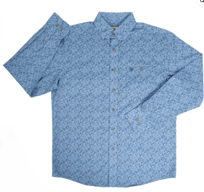 Wrangler Mens Slate Blue Classic Long Sleeve Shirt-112369441