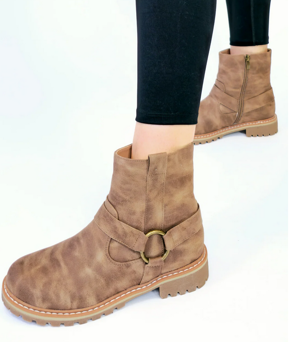 Corkys Ladies Fall in Love Taupe Oil Pu Boots-80-0195-TOIL-Q