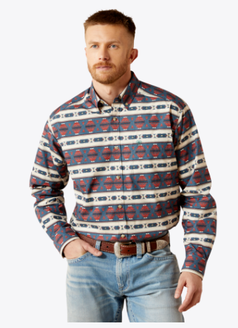 Ariat Men's Wilder Long Sleeve Shirt - Dark Blue - 10065795