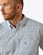 Ariat Mens White Vine Floral Jennings Fitted Shirt-10071599