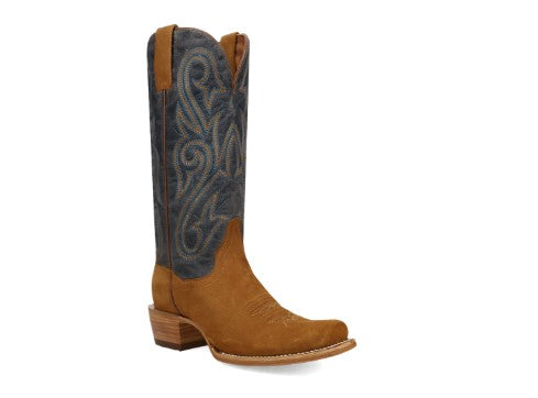Dan Post Ladies Tan and Blue Lanessa Suede Leather Boot-DP5279
