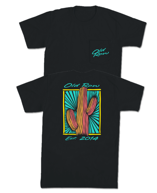 Old Row Neon Cactus Pocket Tee - Black - WROW3915