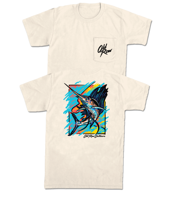 Old Row Neon Outdoors Sailfish Pocket Tee - Ivory - WROW3912