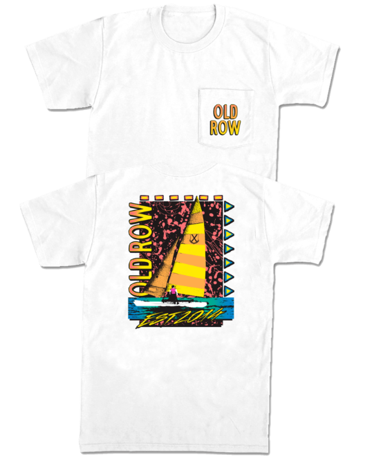 Old Row The Neon Sailboat Pocket Tee - White - WROW3920