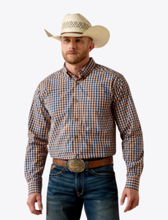 Ariat Mens Emberglow Plaid Pro Series Jeremy Fitted Shirt-10071576