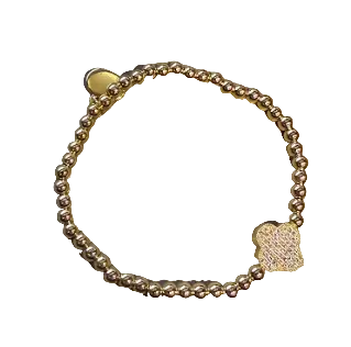 Alex Carol Stacker 4MM Gold Pave Clover Bracelet