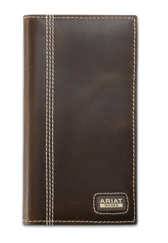 Ariat Work Mens Rodeo Style Wallet Triple Stitch Side Brown - A3403502