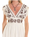 Rock & Roll Ladies Embroidered Mini Dress V-Neck - BWD0R08818