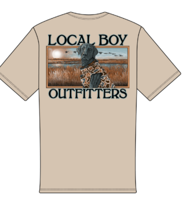 Local Boy Outfitters Marsh Dog Short Sleeve Shirt - Latte