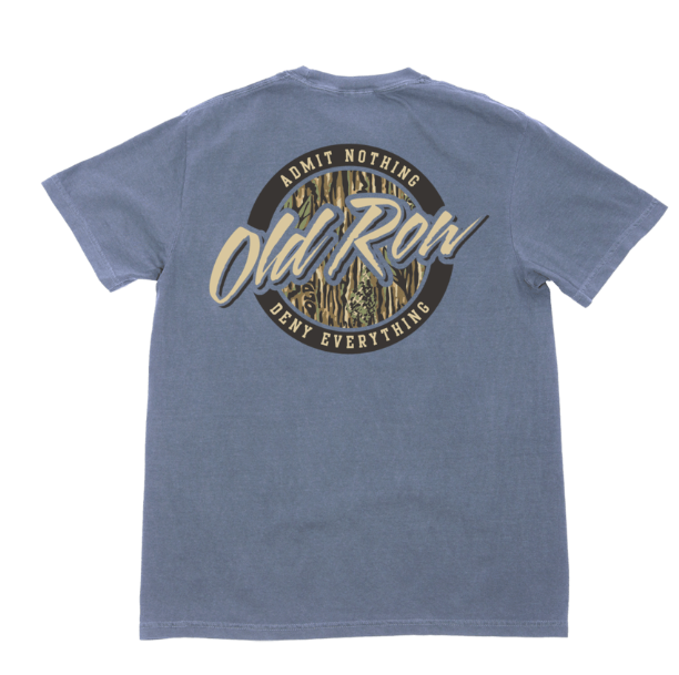 Old Row Blue Jean Camo Circle Logo Pocket Tee-WROW4023
