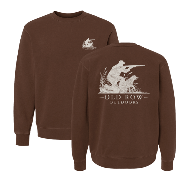 Old Row Espresso Hunting Duo Pigment Dyed Crewneck-WROW4058