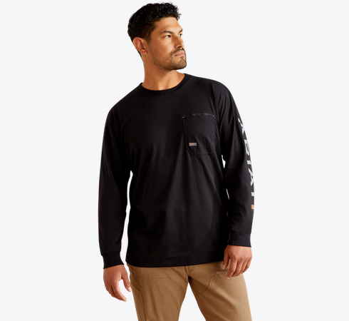 Ariat Men's Rebar Workman Logo T-Shirt Black Alloy 10062768