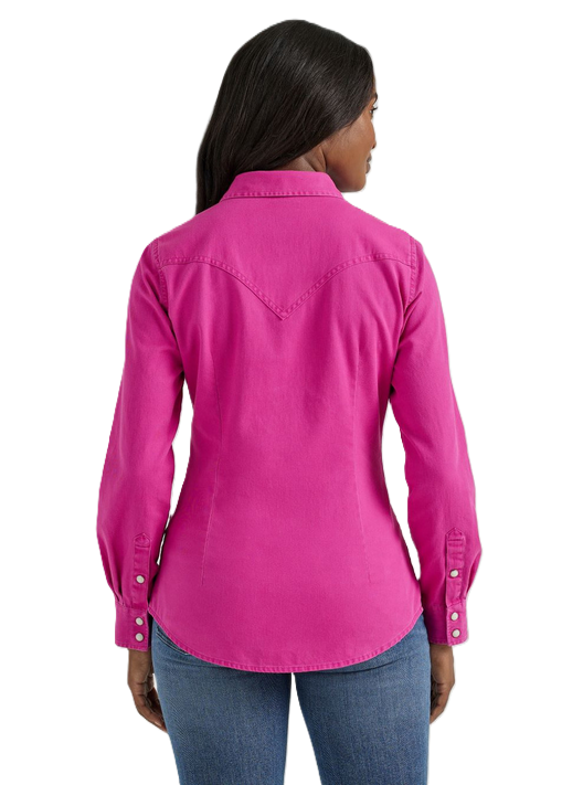 Wrangler Women's Long Sleeve Pink Retro Snap 112356660