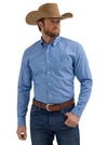 Wrangler Men's Cody Johnson Blue Button Up Long Sleeve Shirt -112357668