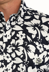 Cinch Men's Navy Blue Floral Button Up Shirt-MTW1242006